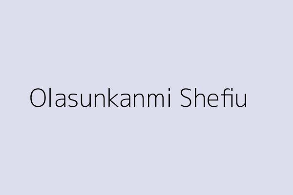 Olasunkanmi Shefiu